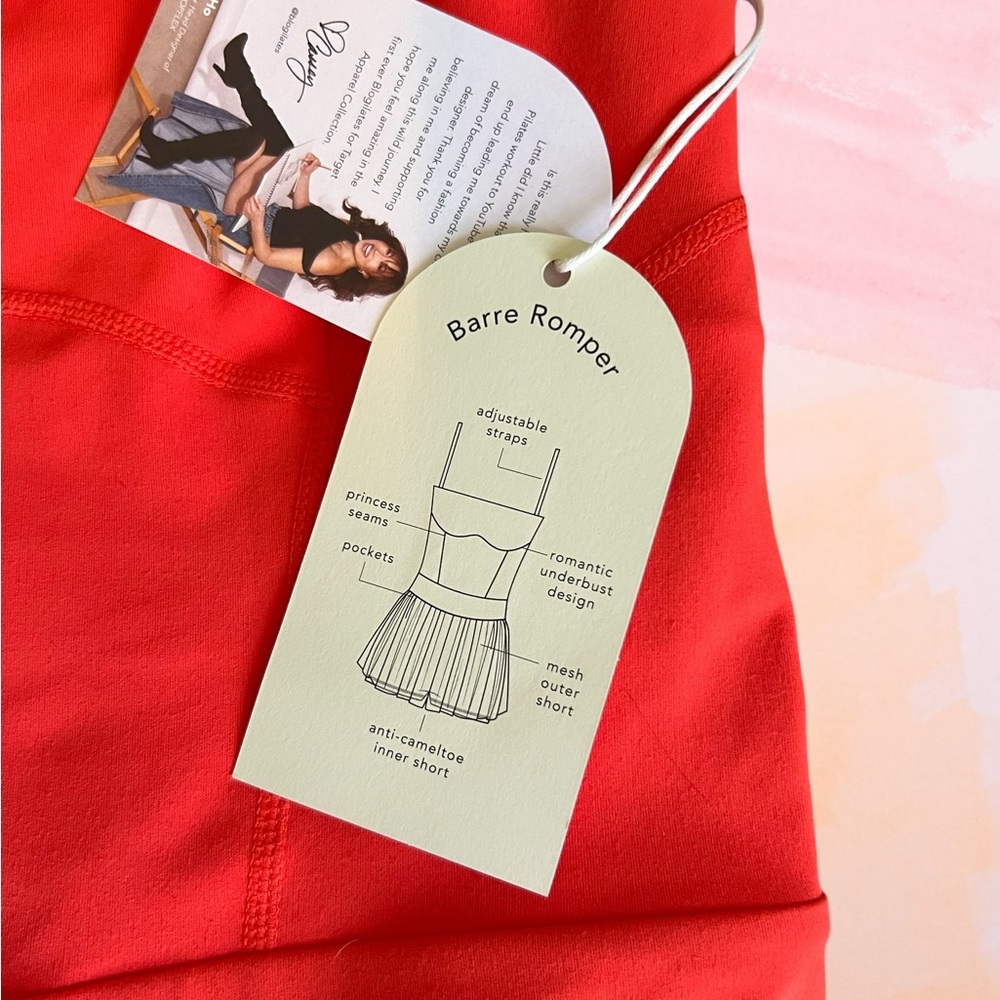 Blogilates Orange Active Romper Athletic Workout Dress Skort NWT Small - Picture 6 of 7